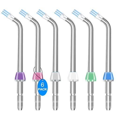 IIYL Flosser Replacement Tips for Waterpik Water Flosser,Plaque Seeker Replacement Tips Compatible with Waterpik Water Flossers and Other Brand Oral Irrigators, Plaque Remove Brisles Tips(6-Pack)