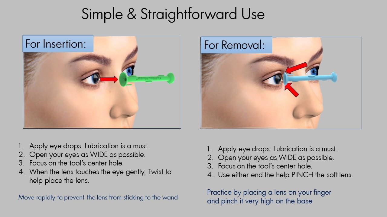 OptiWand OptiWand Pincher Soft Contact Lens Inserting Removing Tool. Helper to Pinch Eye Lenses for Removal. Applicator Inserter Remover Extractor Device. Gift Eyes Contacts Insertion Removal Solution Stick