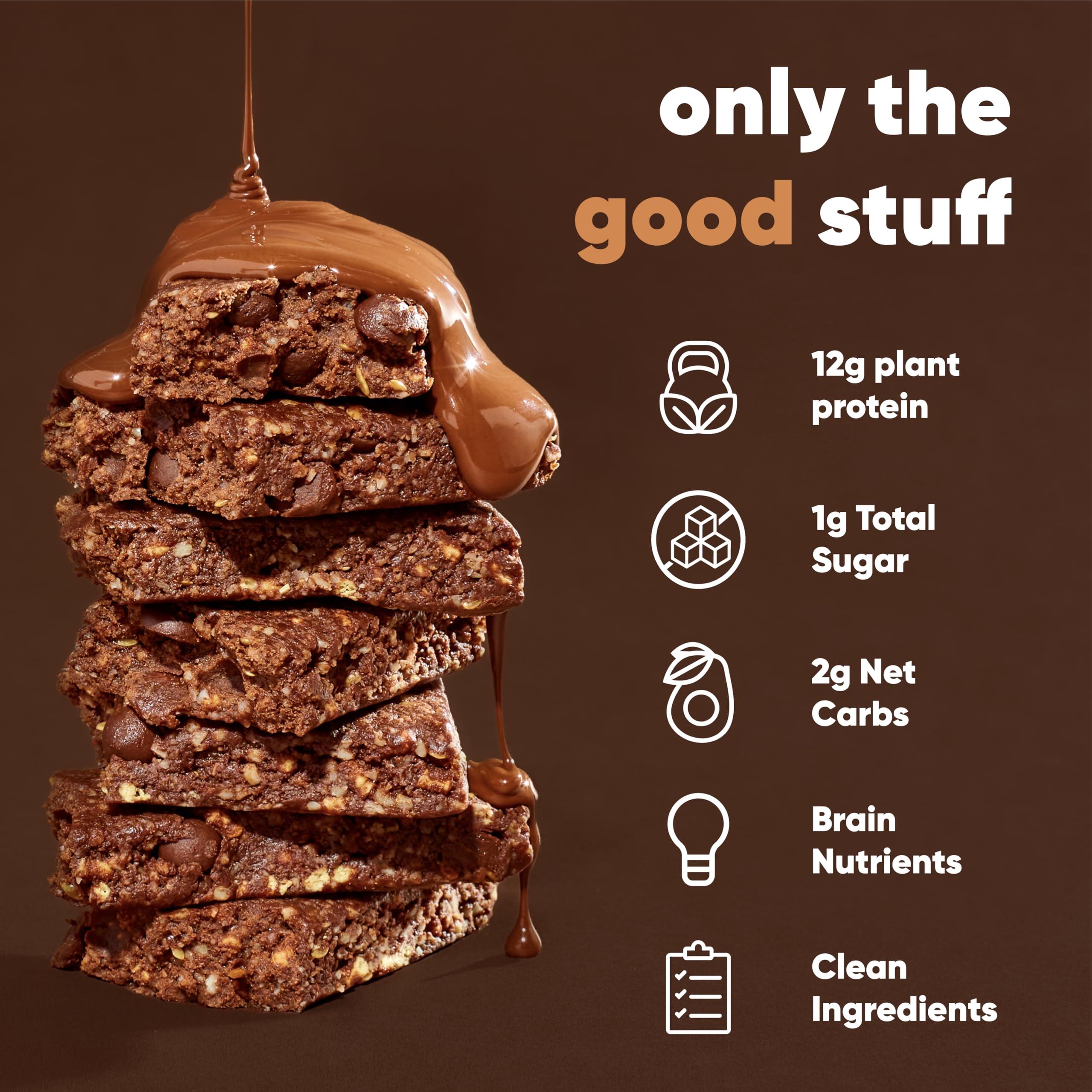 IQBAR IQBAR Brain and Body Plant Protein Bars - Chocolate Sea Salt - 36-Count Low Carb - Gluten Free, High Fiber, Vegan Snacks - Low Sugar Meal Replacement