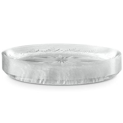 PLASTICPRO PLASTICPRO 10\'\' inch Premium Extra large Heavy Weight Crystal Clear Disposable Plastic Dinnerware Party Plates or Platter Pack of 40