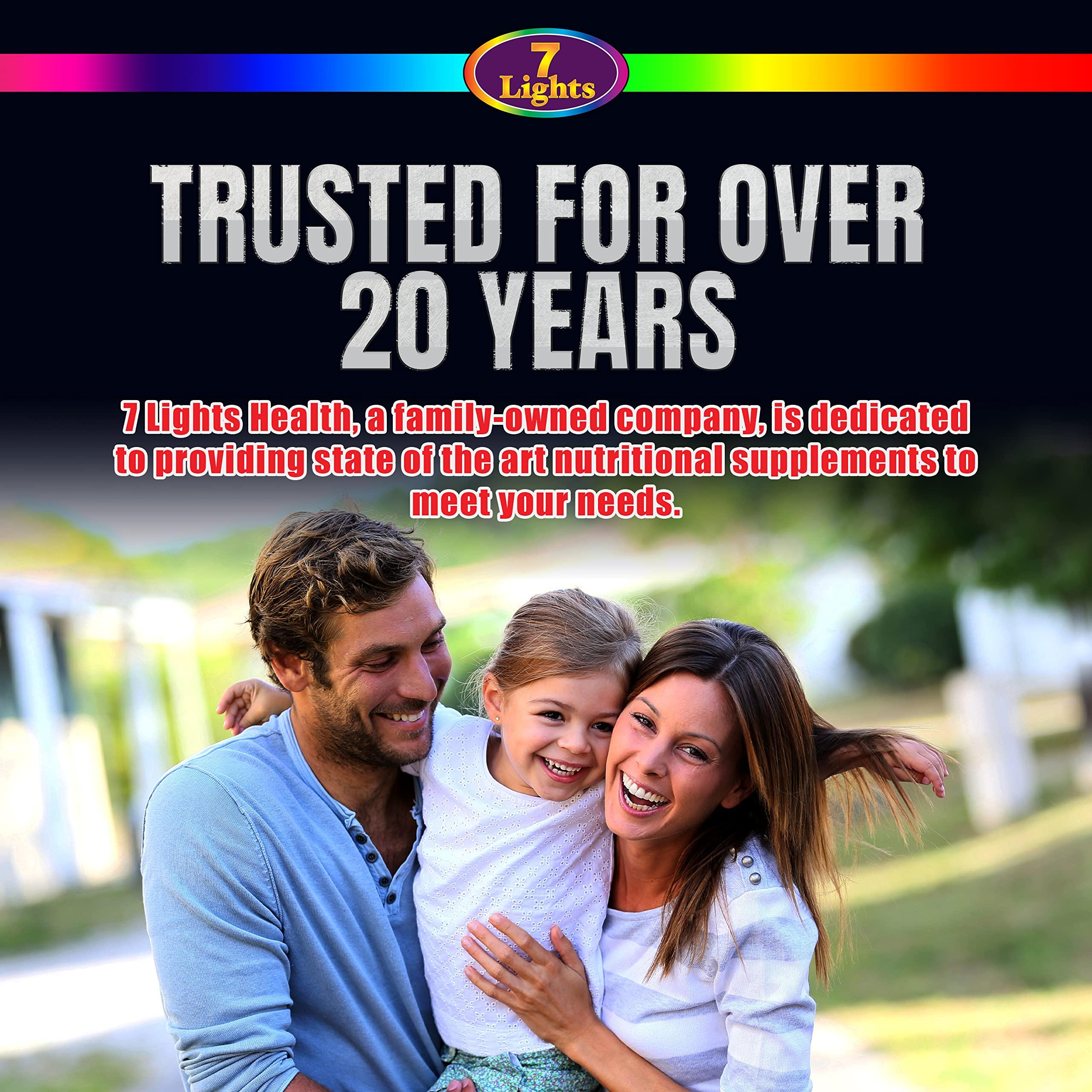 7 Lights Sulfur Defense Opti-MSM 99.9% Pure MSM Powder Capsules, Made in USA, Organic Methylsulfonylmethane, Non-GMO, Gluten-Free, Immune System Booster, Soothes Joint Pain, Younger Skin, Hair, Nails, 90 caps