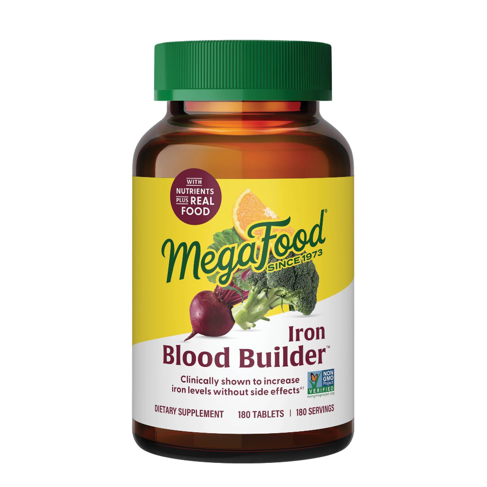 MegaFood MegaFood Blood Builder - Iron Supplement Clinically Shown to Increase Iron Levels without Side Effects - Iron Supplement for Women with Vitamin C, Vitamin B12 and Folic Acid - Vegan - 180 Tabs