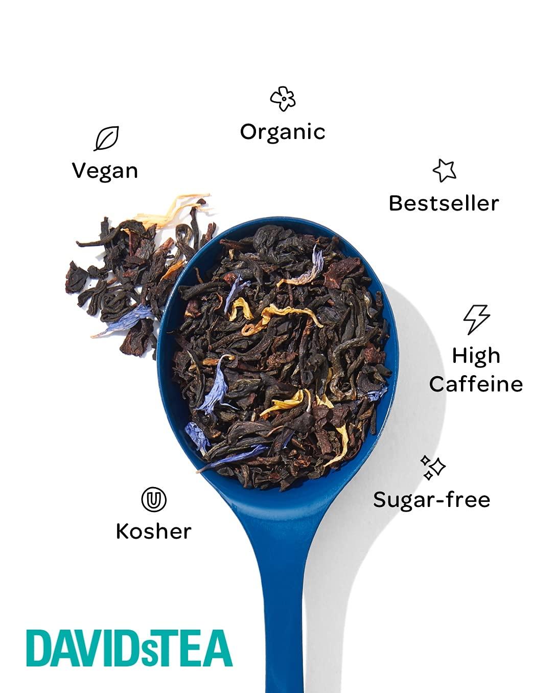 DAVIDsTEA DAVIDsTEA Organic Cream of Earl Grey Tea Sachets, Premium Black Tea with Bergamot and Vanilla, 75 Teabags Total