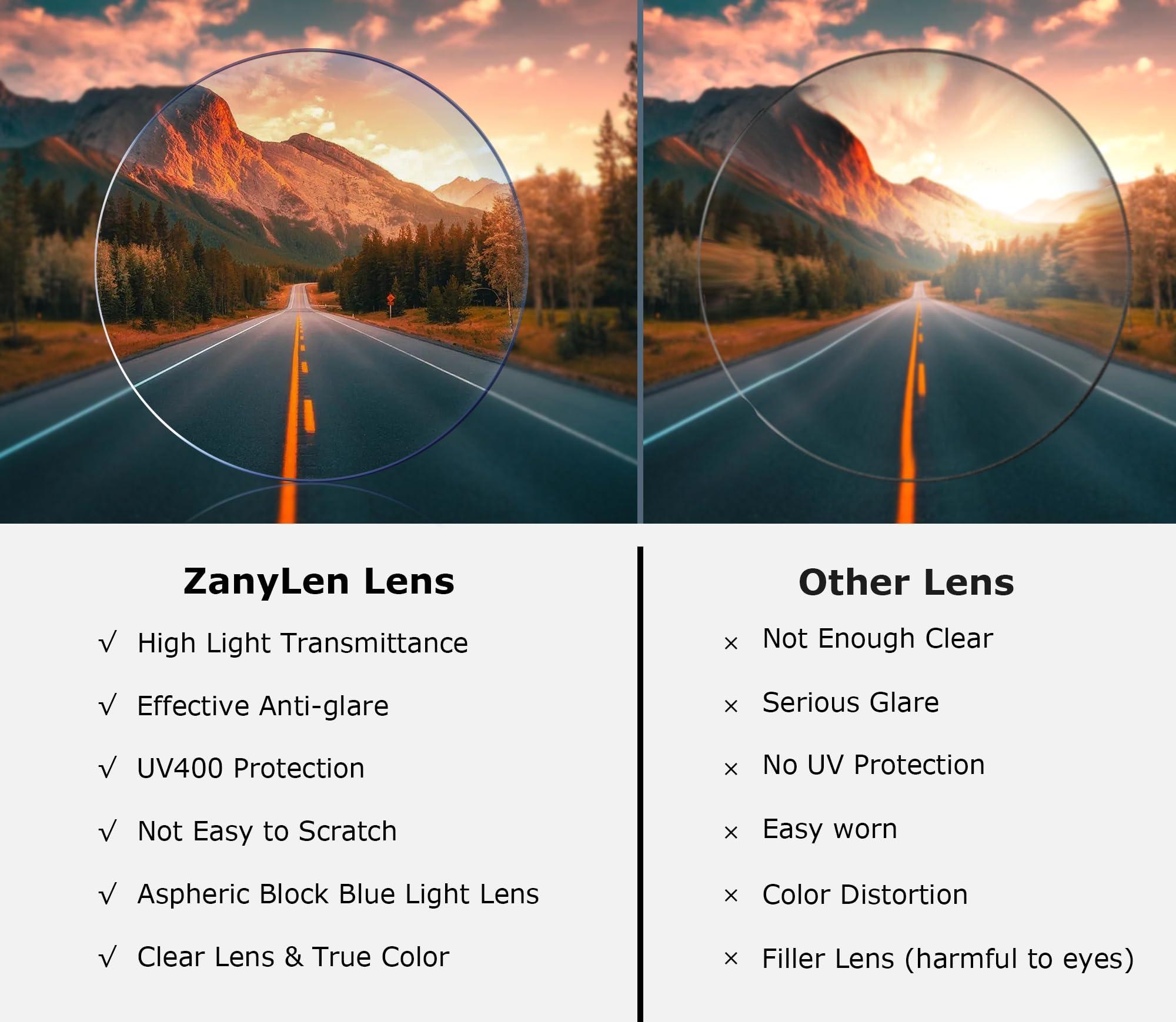 ZanyLen ZanyLen BlueLight Glasses, Women and Men ComputerGlasses Anti-Glare/Anti-UV/Relieve Eye Strain/Minimize Headache/Improve Night Sleep, Lightweight TR90 Round Tortoise shell Eyeglasses