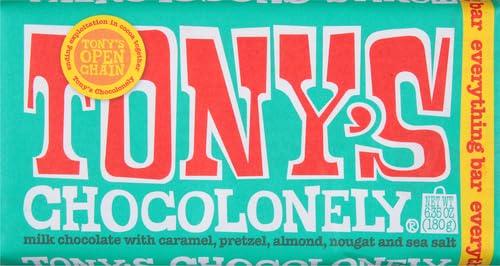 Tony's Chocolonely Tony\'s Chocolonely Milk Chocolate Everything Bar - Belgium Chocolate, No Artificial Flavoring, Fairtrade & B Corp Certified - 6.35 Oz