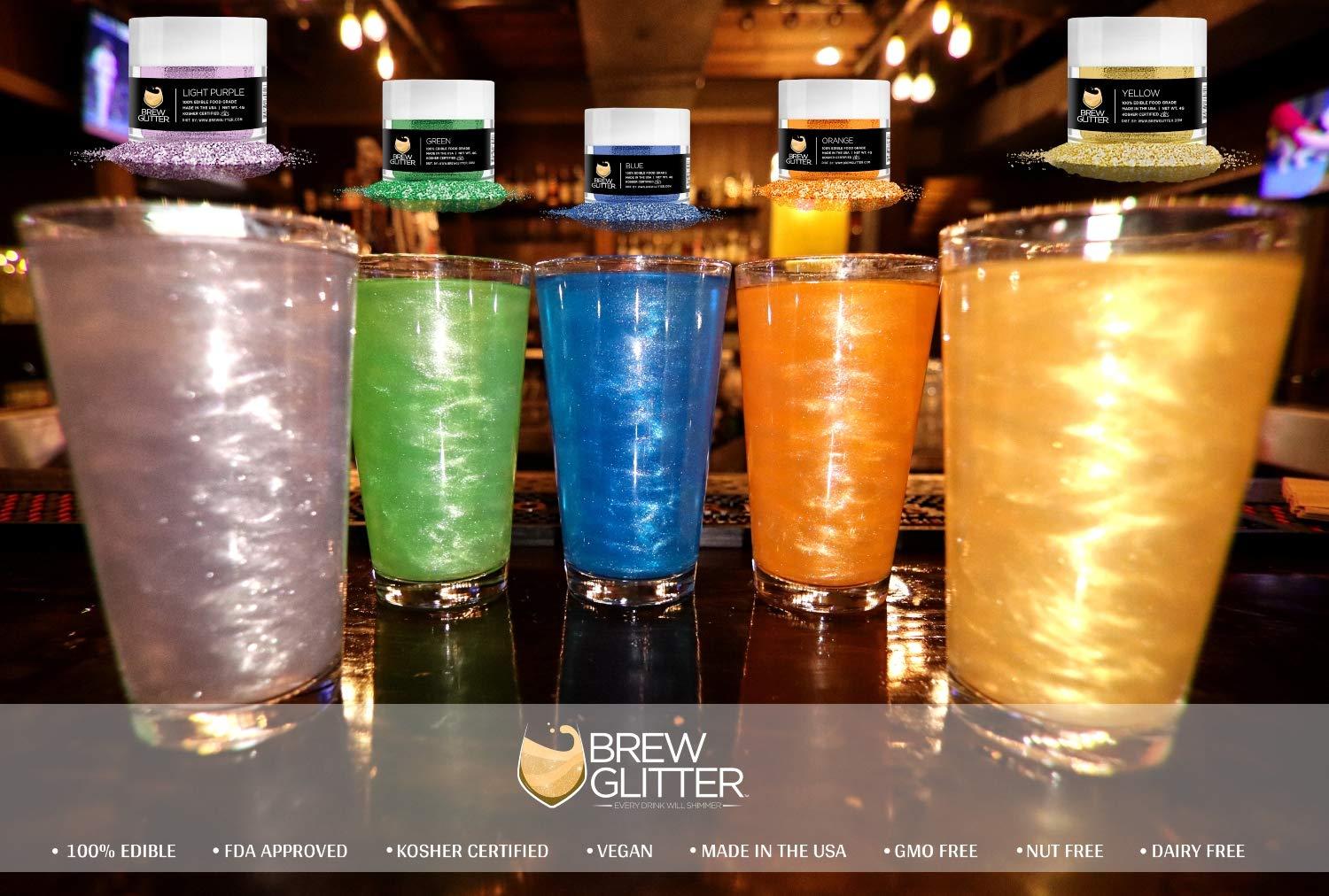 Bakell Brew Glitter (1x 4g Jar) | Edible Glitter for Drinks, Cocktails, Beer, Garnish & Beverages (Yellow)
