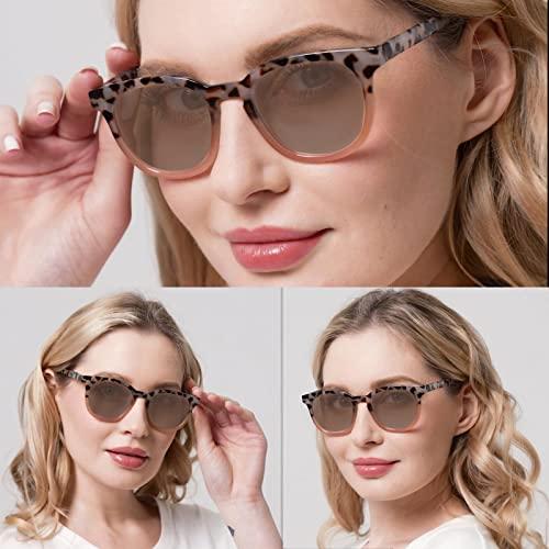 LianSan LianSan Womens Bifocal Reading Sunglasses Retro UV Protection Sun Readers With Spring Hinge Ladies Outdoors Readers,12031 S-TTPK 1.75