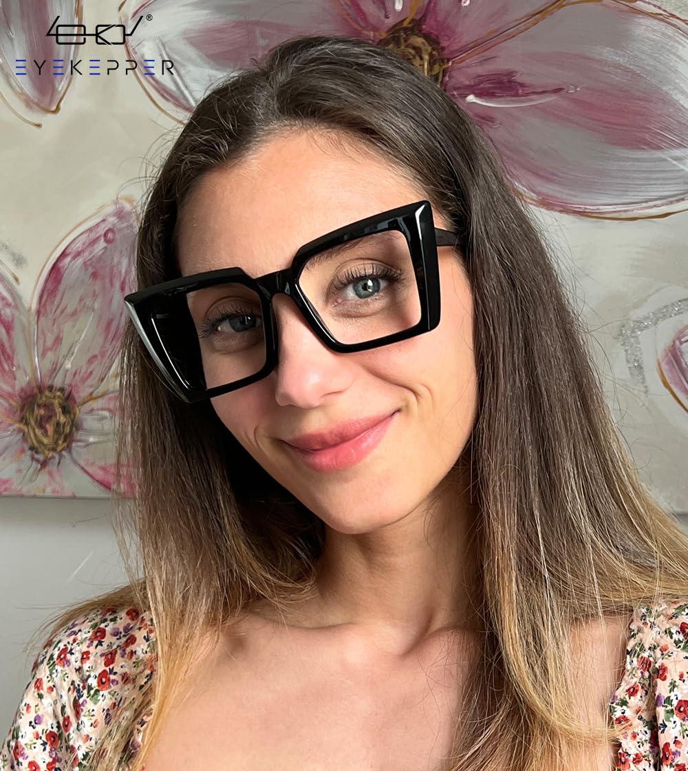 Eyekepper Eyekepper Oversized Reading Glasses for Women Fashionable Readers - Black +1.50