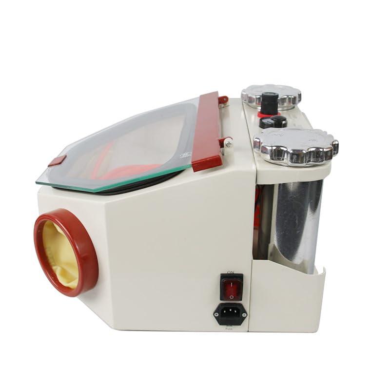 Alliph Alliph Two-Pen Sandblaster Machine, Sandblasting Machine with 2 Pens & 2 Tanks, Dental Sandblasting Equipment with Led and Glass Window for Surface Treatment of Materials