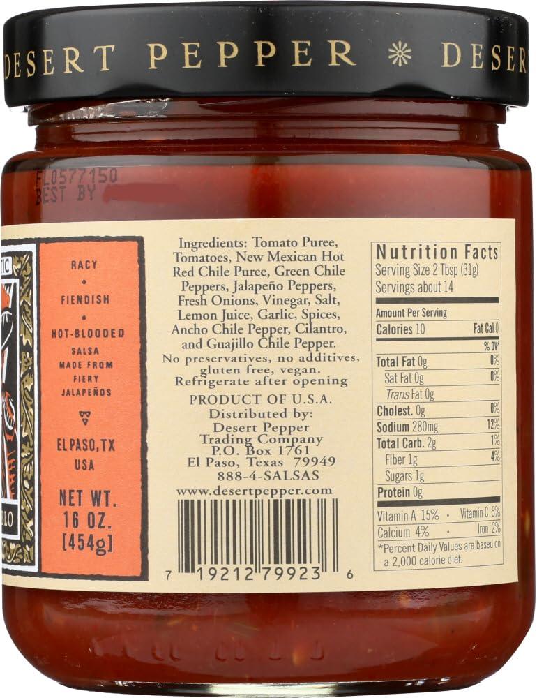 Desert Pepper Desert Pepper Salsa Diablo 16 oz - 4 Unit Pack