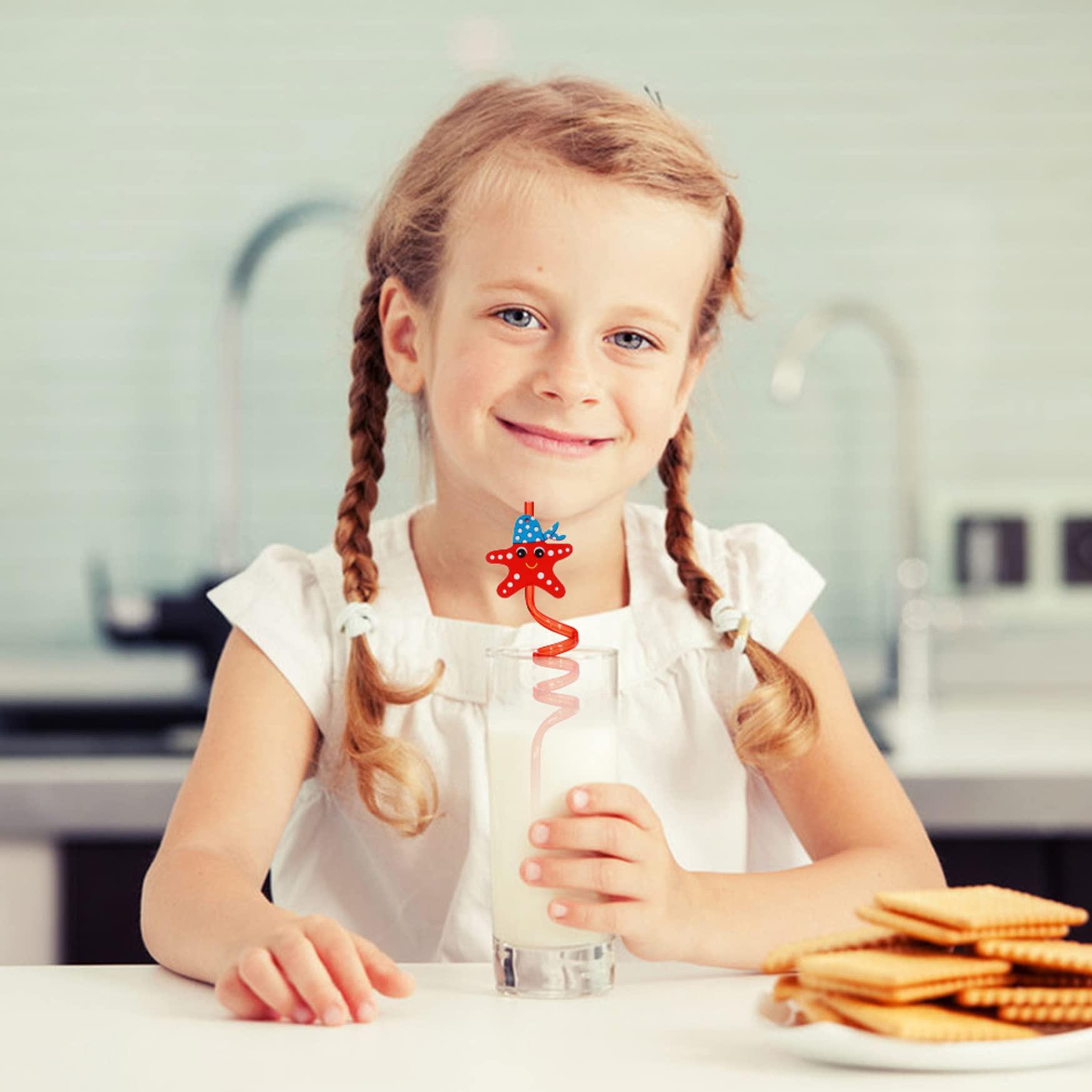 Nicedeal Nicedeal Reusable Party Straws,Crazy Straws Animal Silly Twisty Plastic Drinking Straws for Kids Under The Sea Party Favors 24PCS