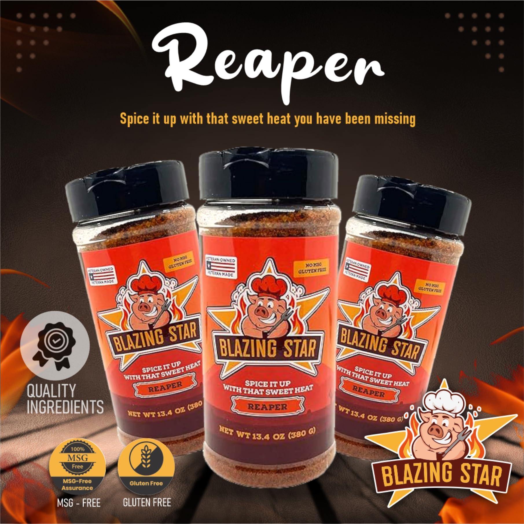 Blazing Star BBQ Blazing Star BBQ Reaper Rub & Seasoning, Shaker Spice Mix 13.4 Oz