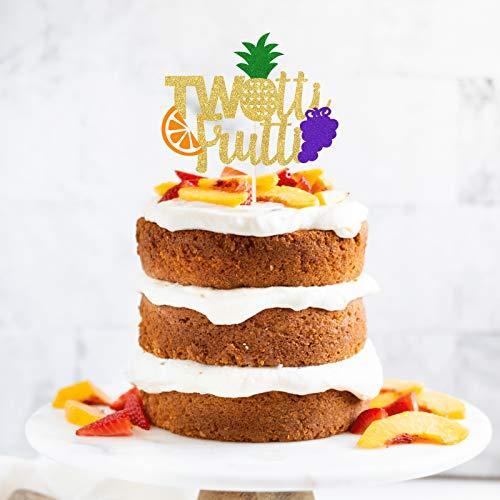PANHUI Twotti Frutti Cake Topper ,Summer Fruit 2nd Birthday Cake Decor, Two Years Old Kids Second Birthday Fruity Tutti Theme Party Derocation