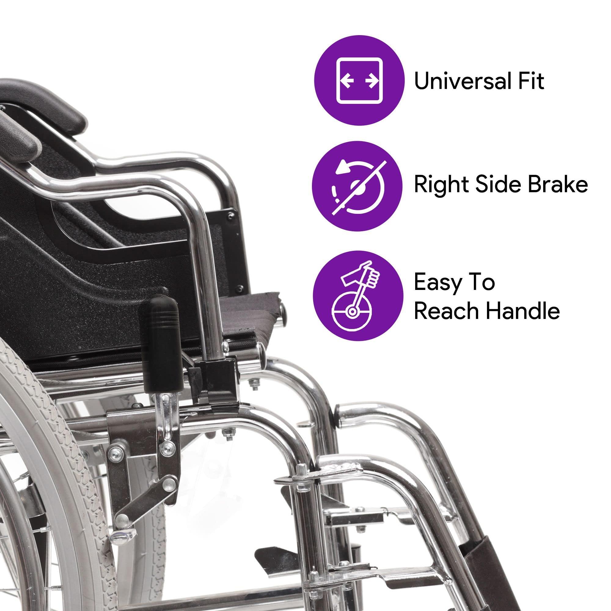 ProHeal Universal Wheelchair Brakes - Heavy-Duty Wheelchair Parts and Accessories - Secures Patient Wheel Chair with Brakes Replacement - Right Wheel Brake