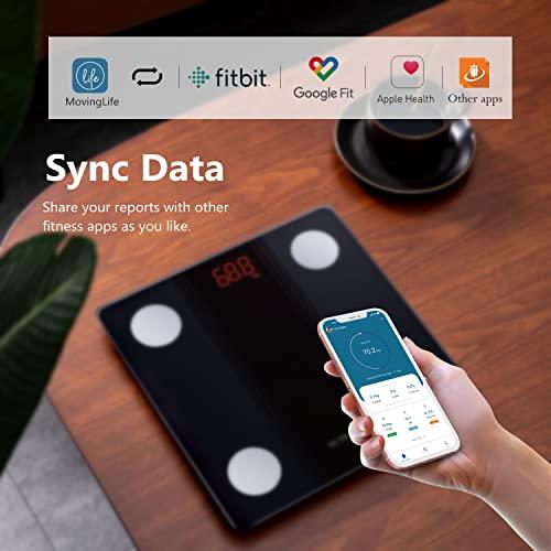 NUTRI FIT NUTRI FIT Bathroom Scale Smart Digital Bluetooth Scales for Body Weight, Body Fat, BMI Body Composition Analyzer Weighing Scale with High Precision Measurements Sync APP Heavy Duty 330lbs