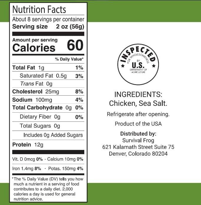 Survival Frog Survival Fresh Mixed Canned Meat - All Natural Canned Meat 2 Beef, 2 Chicken, 2 Ground Beef - Emergency Survival Meal 14.5oz Small Cans for Camping & Hiking - Meats from USA Farms (6 Pack)