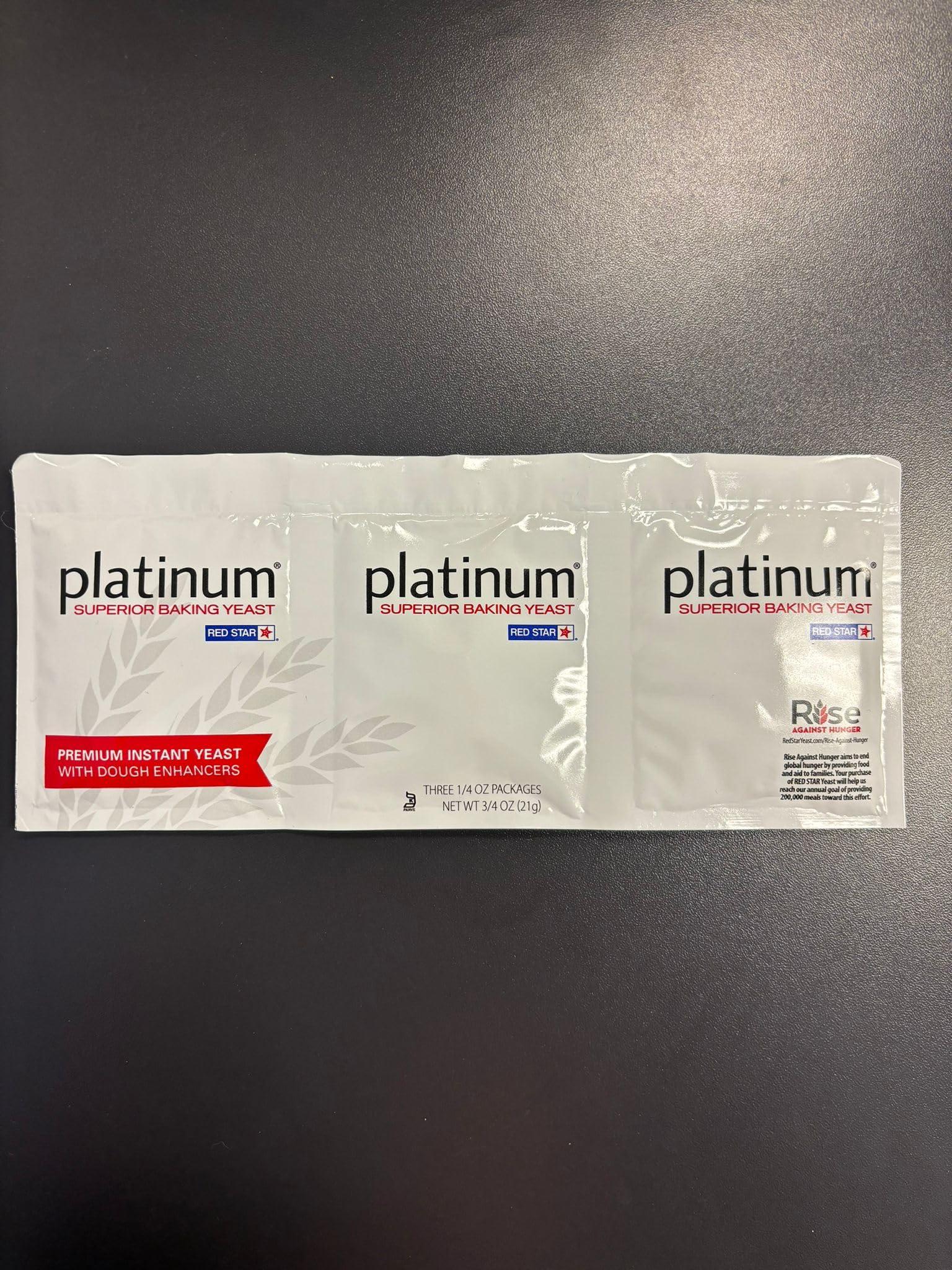 Red Star RED STAR Platinum Superior Baking, Instant Yeast with Dough Enhancers, 3 of 1/4oz packages (2 packages of 3 each)