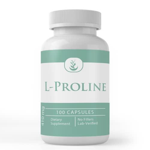 Pure Organic Ingredients Pure Original Ingredients L-Proline, (100 Capsules) Always Pure, No Additives Or Fillers, Lab Verified