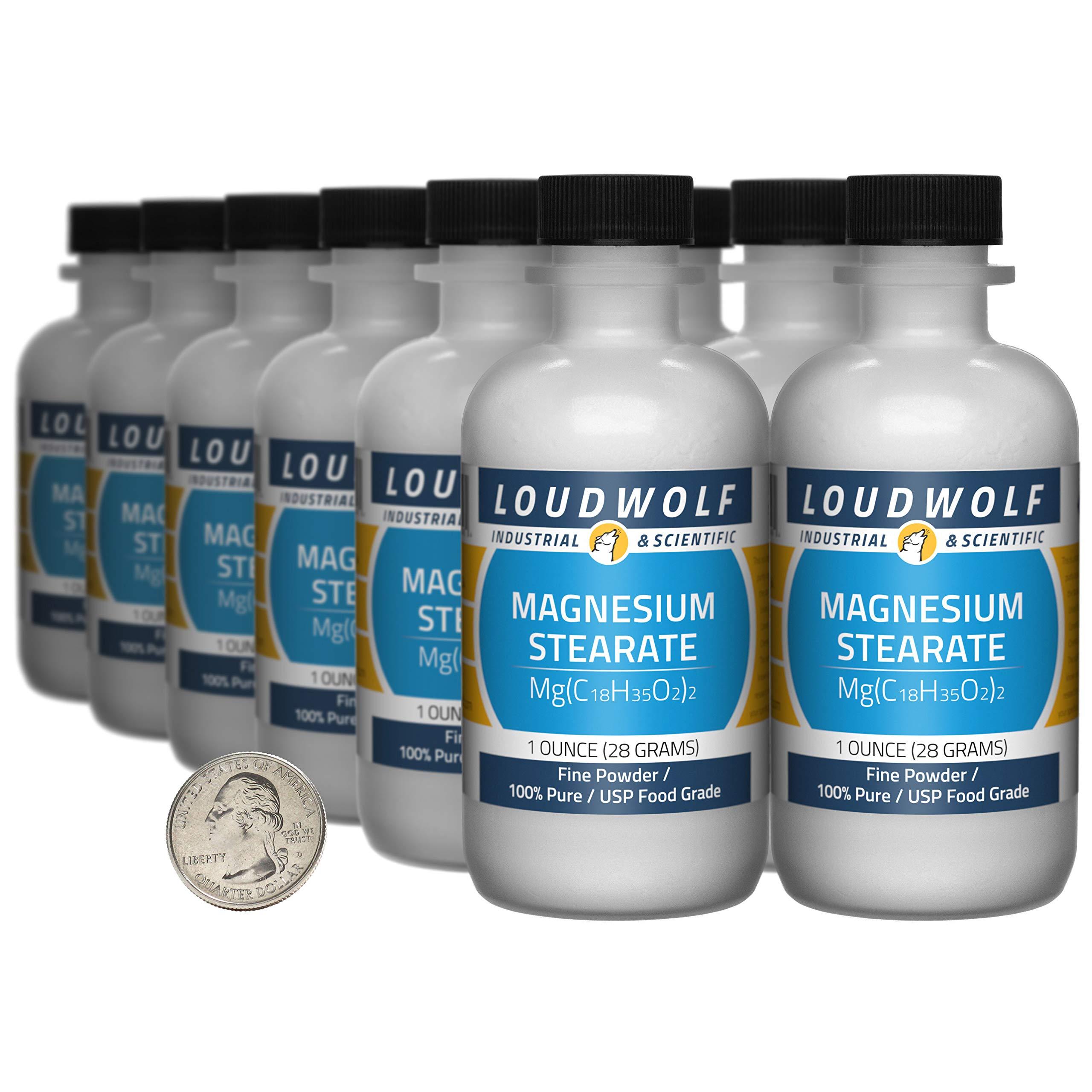 Loudwolf Magnesium Stearate / 12 Ounces / 12 Bottles / 100% Pure USP Food Grade/Fine Powder/USA