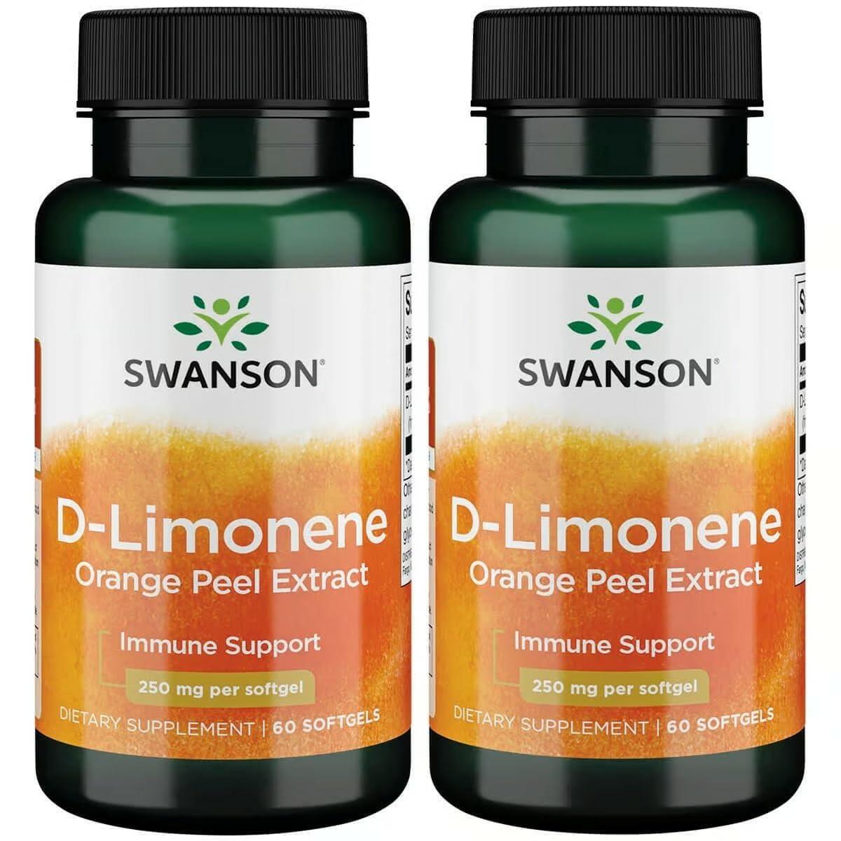 Swanson Swanson D-Limonene - Orange Peel Extract Supplement Promoting Cellular Health - High Potency Formula Supporting Health Defense - (60 Capsules, 250mg Each) (2 Pack)