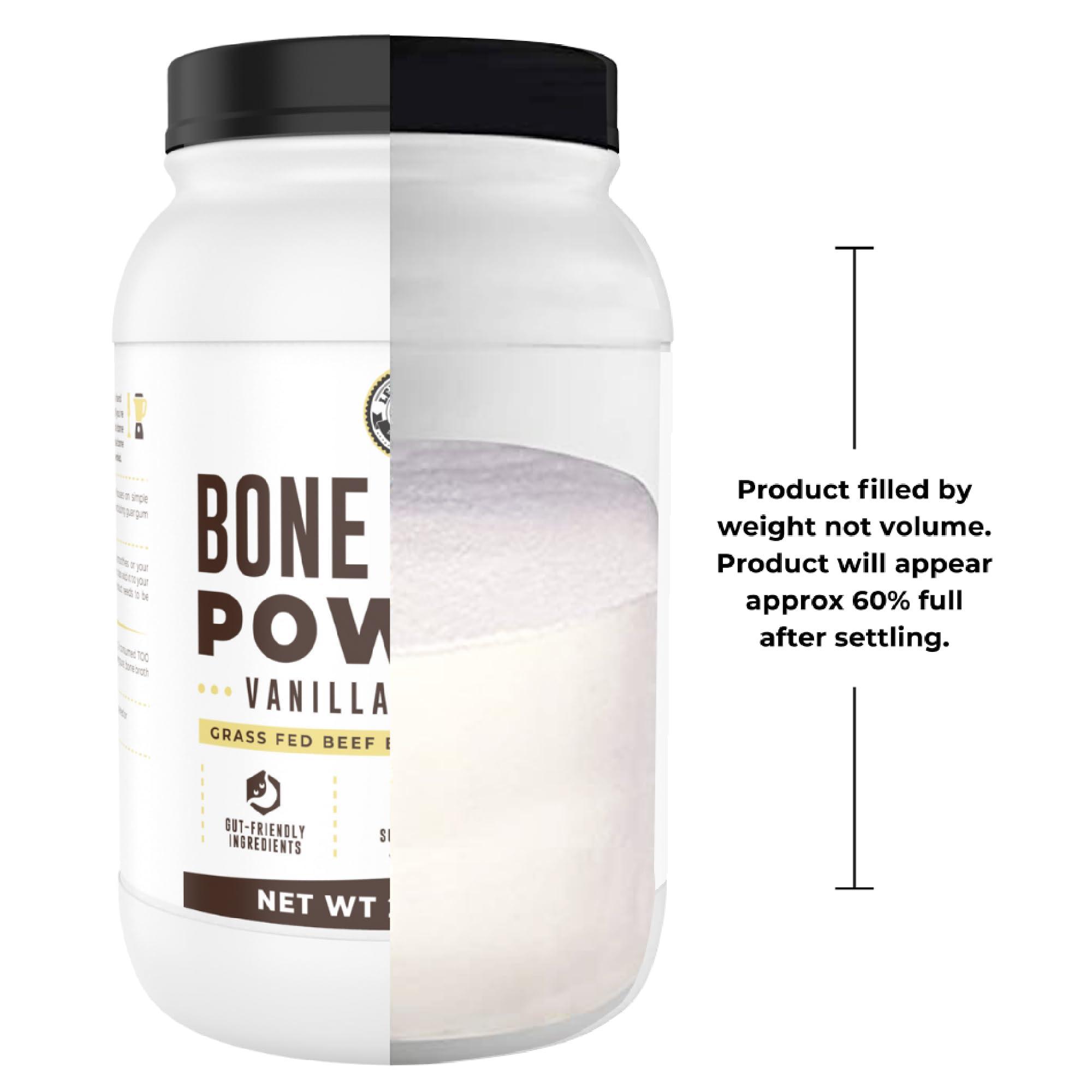 Left Coast Performance 32oz Vanilla Bone Broth Protein Powder From Grass Fed Beef - Non-GMO Ingredients, Gut-Friendly, Low Carb Dairy Free Protein Powder - Natural Collagen Source For Joint Support - Keto Friendly