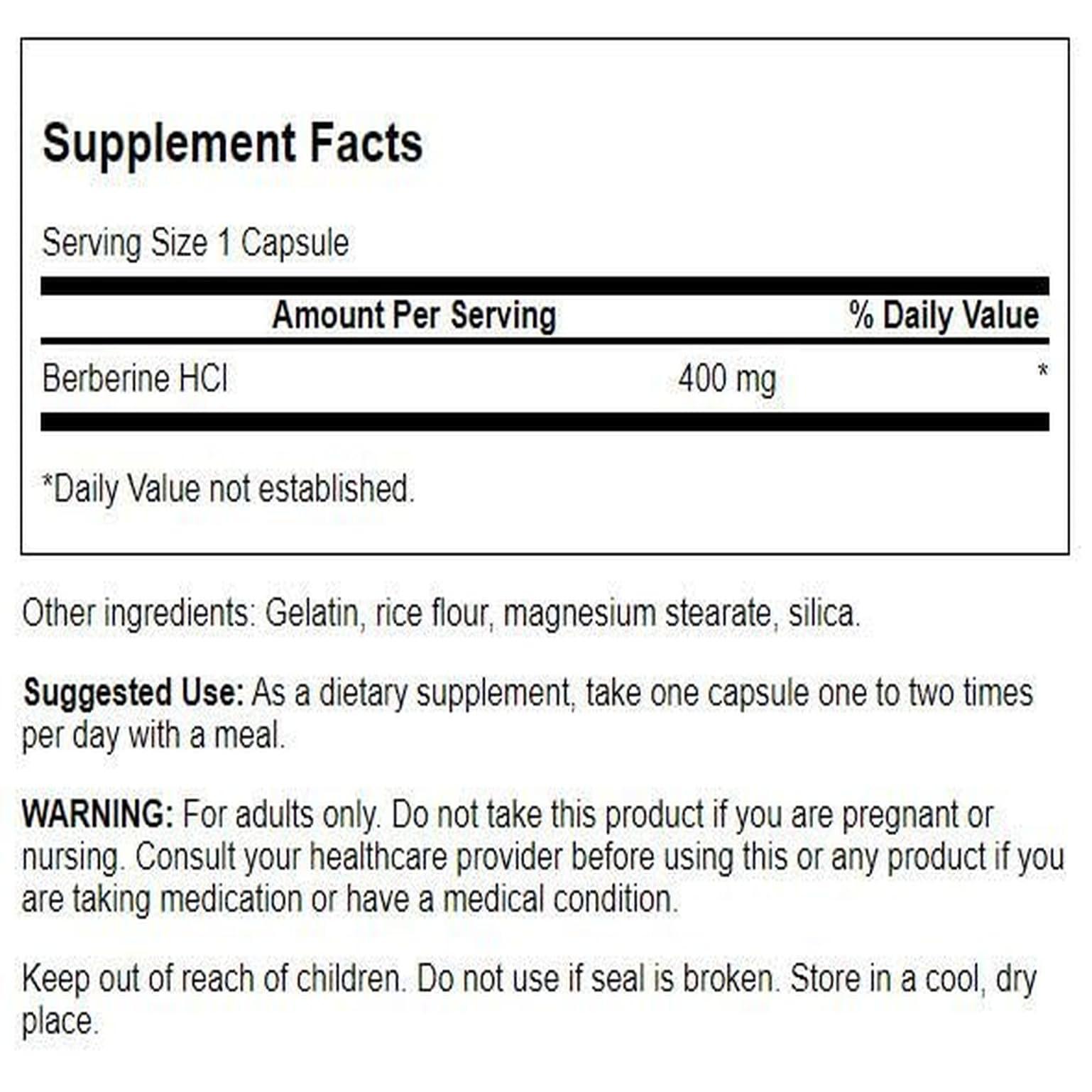 Swanson Swanson Berberine Supplement - 400 mg Each, 60 Capsules - Berberine HCl with Overall Wellness Support (2 Pack)