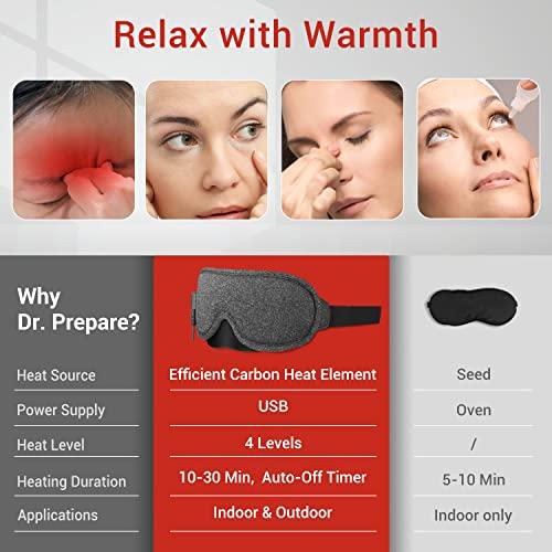 DR.PREPARE DR.PREPARE Heated Eye Mask, USB Eye Mask for Dry Eyes with Temperature & Timer Control, Earplugs, Warm Eye Compress Heating Pad for Sleep, Dry Eyes, Blepharitis, Dark Circles, MGD and Puffy Eyes