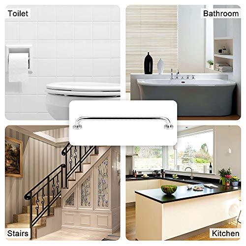 supregear supregear Bathroom Grab Bar, 24 inch 304 Stainless Steel Bathroom Safety Grab Bars Balance Grab Bar in Chrome for Bathtub Shower Toilet Kitchen Bedroom, Concealed Screw Wall Mounted