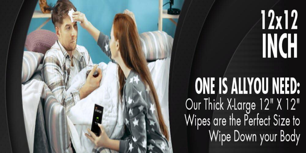 Skin Situation Mr. Fresh Body Wipe - Extra Large, Deodorizing, Unscented, Individual Wrapped Shower Wipe, Wet Wipe, pH Balanced, Hypoallergenic, Infused with Aloe and Vitamin E. Ideal for Camping, and Traveling