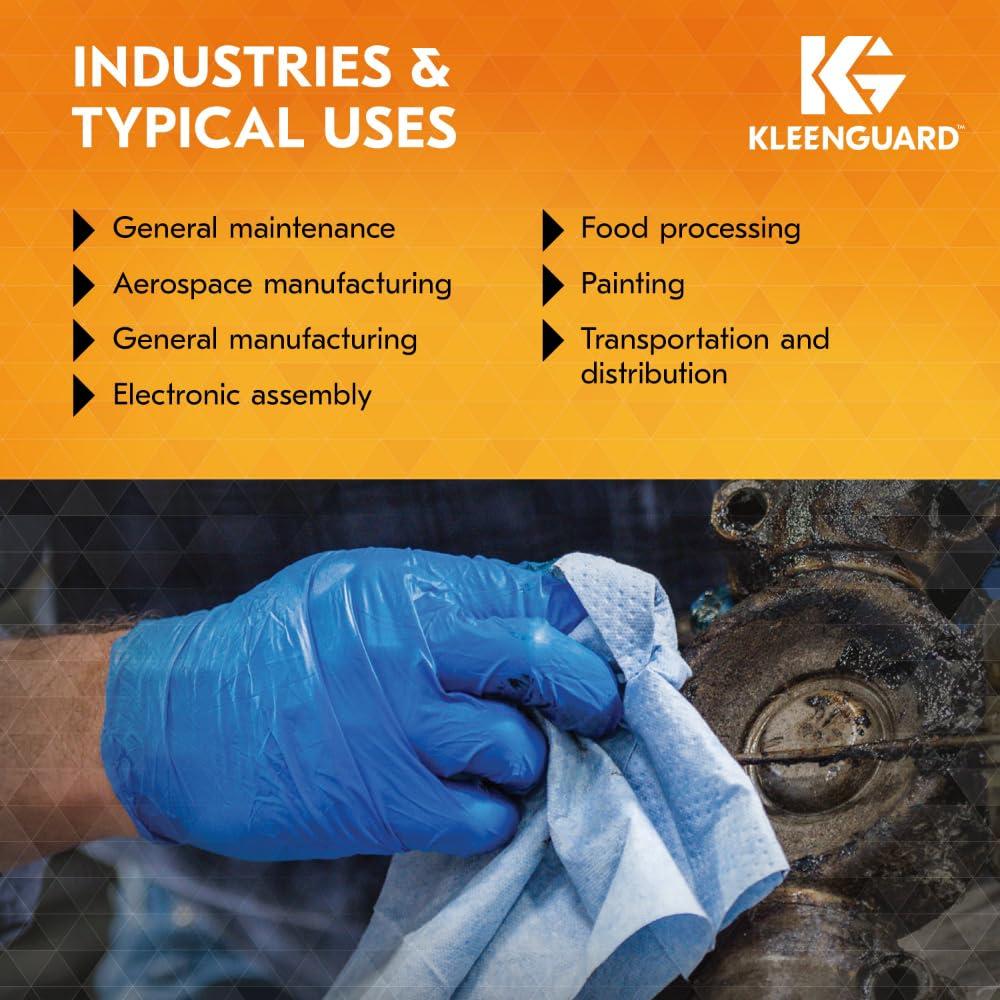 KLEENGUARD Kleenguard G10 2Pro Blue Nitrile Gloves (54423), 6 Mil, Ambidextrous, Touchscreen Compatible, L (100 Gloves/Box)