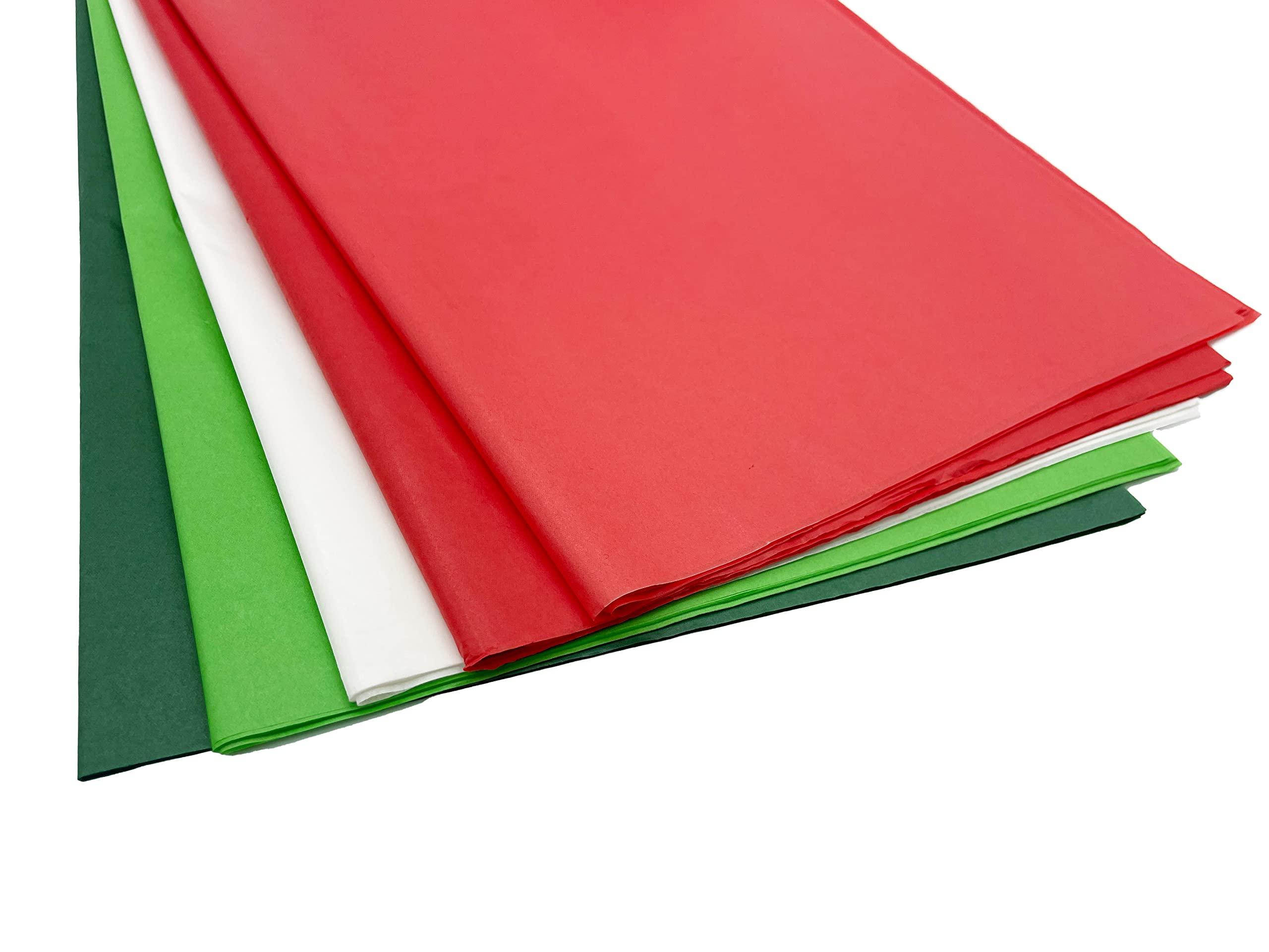 Premium Quality Gift Wrap Paper Christmas Theme Tissue Paper for Gift Wrapping (5 Assorted Colors), Packaging, Floral, Birthday, Christmas, Halloween, DIY Crafts and More 15\" X 20\" 100 Sheets