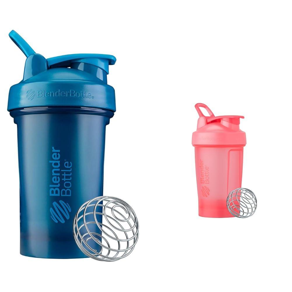 BlenderBottle BlenderBottle Classic V2 20-Ounce Shaker Bottle Bundle, Ocean Blue and Light Pink