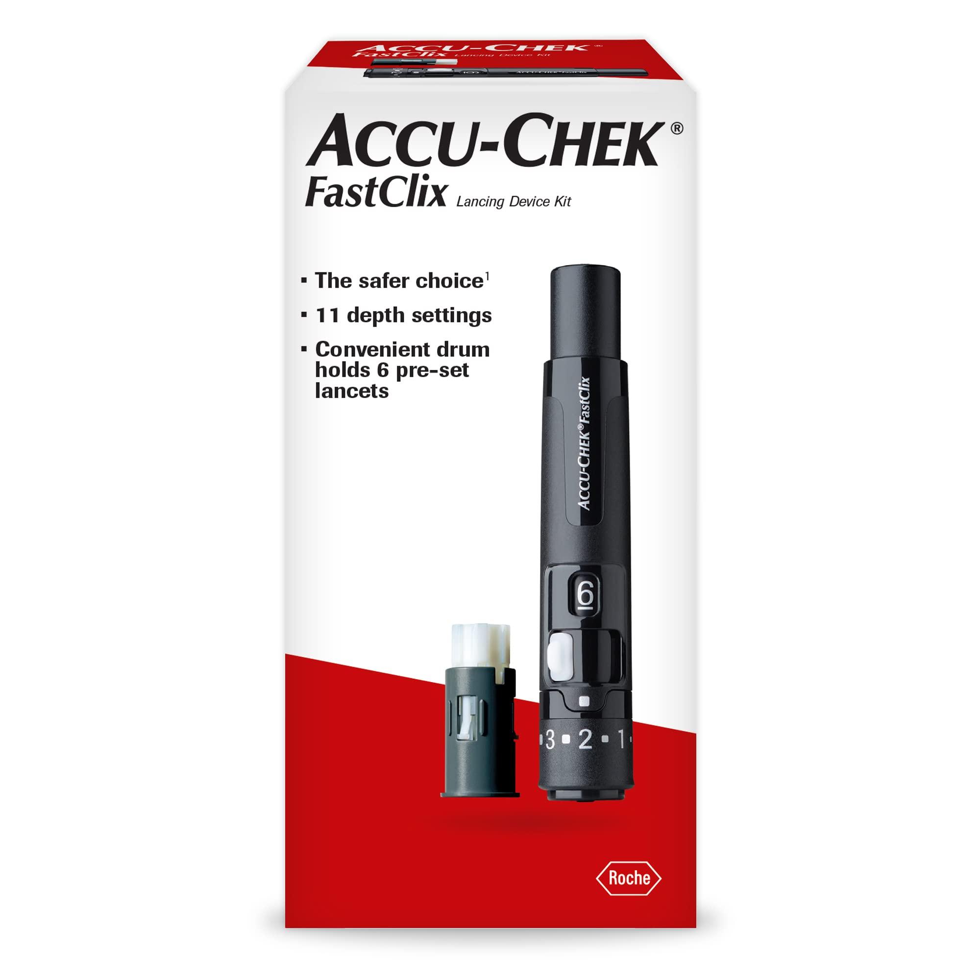 Accu-Chek Accu-Chek FastClix Diabetes Lancing Device with 6 FastClix Lancets for Diabetic Blood Glucose Testing (Packaging May Vary)