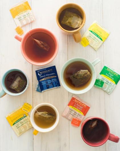 Bigelow Bigelow Tea Caffeine Free 6 Flavor Herbal Tea Variety Pack, Decaf Tea with Mint Medley, Cozy Chamomile, Orange and Spice, Sweet Dreams, Perfect Peach, and Lemon Ginger, (Pack of 6), 118 Total Tea Bags