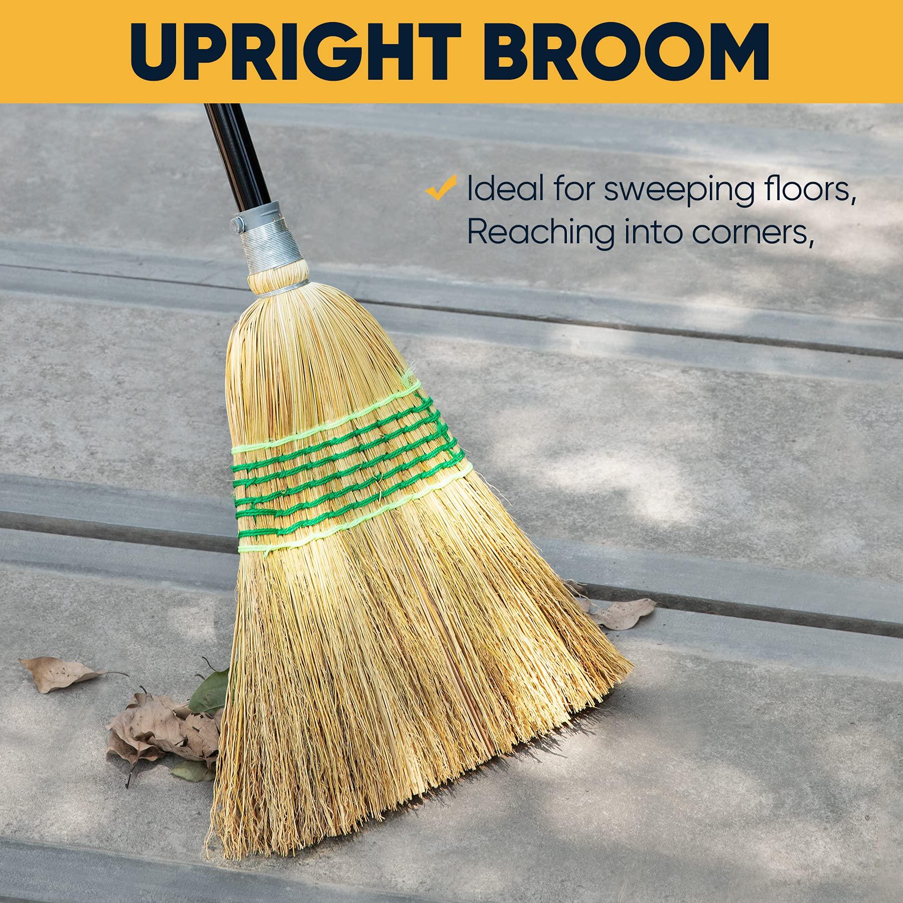 Yocada Yocada Heavy-Duty Corn Broom Commercial Indoor Outdoor Broom 59.8 inch Tall for Courtyard Garage Lobby Mall Market Floor Home Office Leaves Stone Dust Rubbish