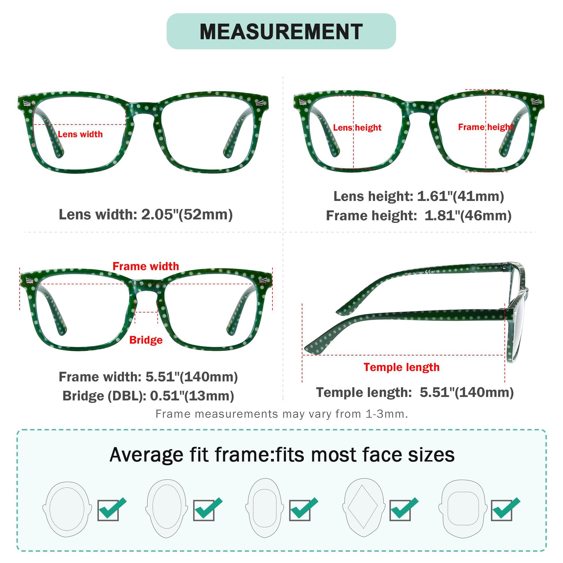 Eyekepper Eyekeppe 4 Pack Reading Glasses Polka Dots Pattern Readers for Women Reading