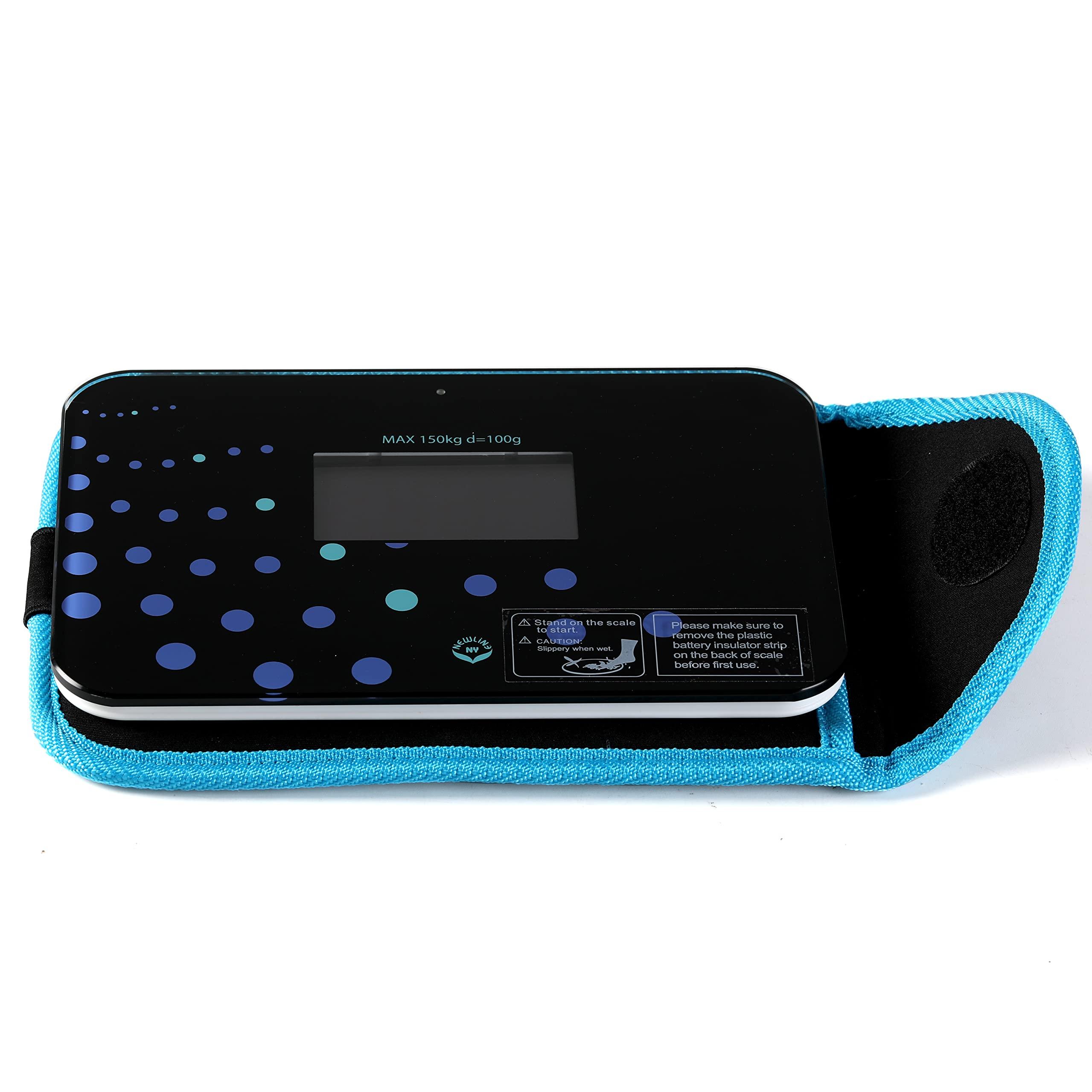 Newline NY NewlineNY Step-on Super Mini Smallest Travel Bathroom Scale with Protection Sleeve: SBB0638SM-TW(Trendy Wave)+S002BU