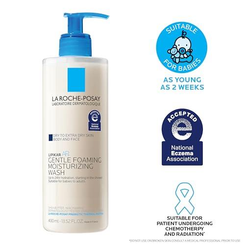 La Roche-Posay La Roche-Posay Lipikar AP+ Gentle Foaming Moisturizing Wash, Shea Butter + Niacinamide + Glycerin, Moisturizing Body Wash For Dry Skin, National Eczema Association Accepted, Soap Free