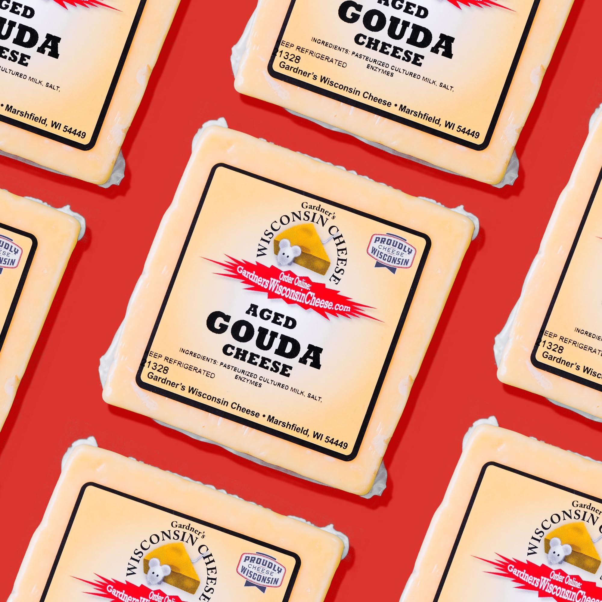 Gardner\'s Wisconsin Cheese Gardner\'s Wisconsin Cheese, Artisan Cheese 4 Packs (Aged Gouda) (6 Ounces Per Block) - Artisan Cheese Made in Wisconsin, Perfect for Grilling, Barbecues, and Holidays!