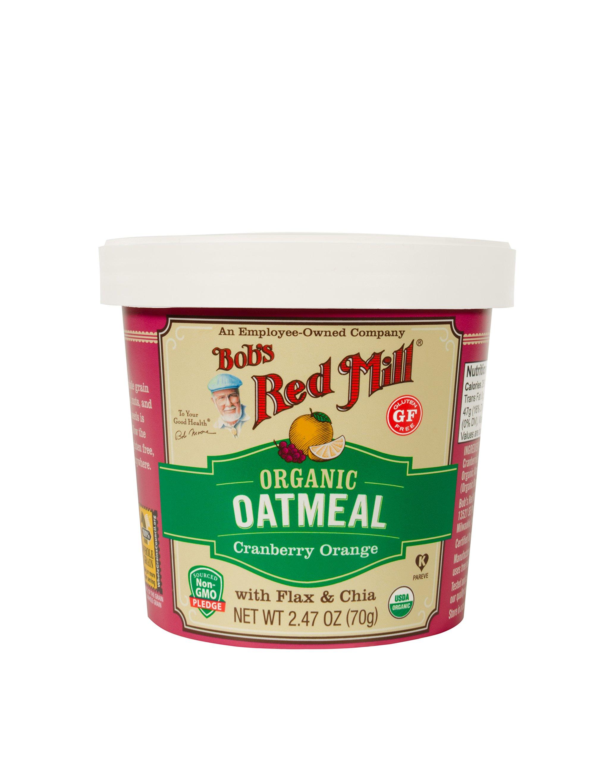 Bob's Red Mill Bob\'s Red Mill Organic Gluten Free Oatmeal Cup, Cranberry Orange, 2.47 Ounce (Pack of 12), Non-GMO, Whole Grain, Kosher