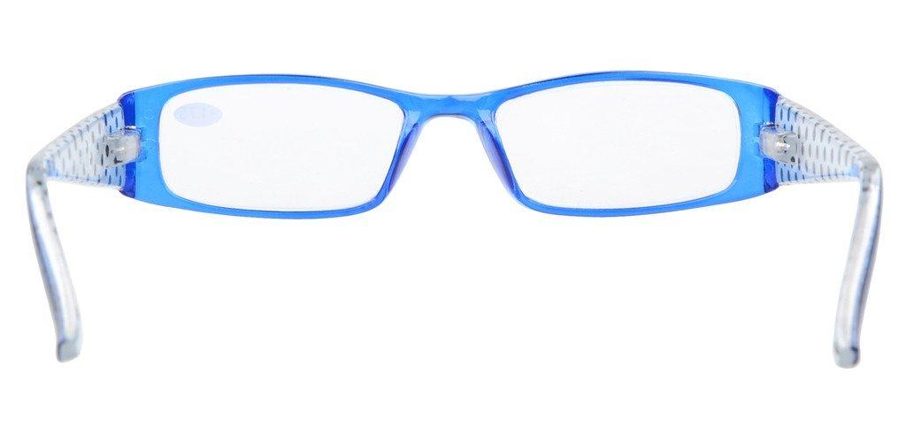 Eyekepper Eyekepper 5-Pack Spring Hinges Polka Dots Patterned Temples Rectangular Reading Glasses Readers Blue +1.75