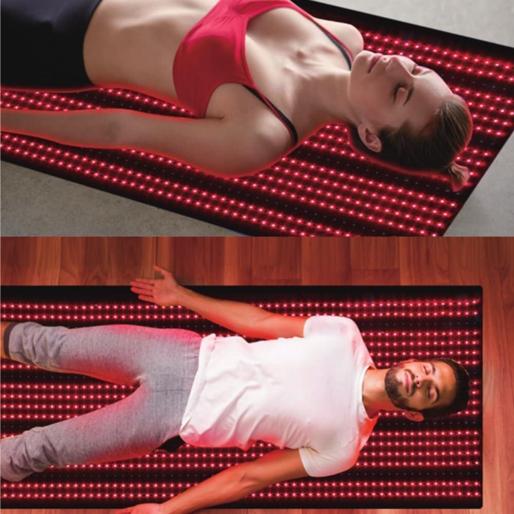 MCJ Red Light Therapy Large Mat Therapy Blanket 1280pcs LED Beads 660nm 850nm 71x31 Inch Red Infrared Therapy for Full Body Parts Relief at Once