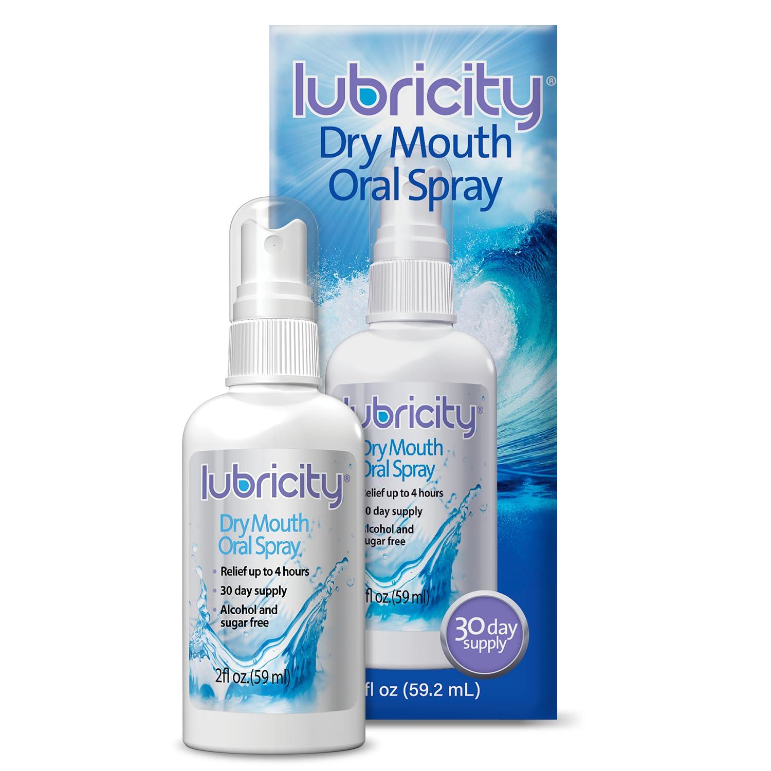 Lubricity Lubricity Dry Mouth Oral Spray for Symptomatic Relief of Dry Mouth, Flavorless - 2 oz, 30 Day Supply
