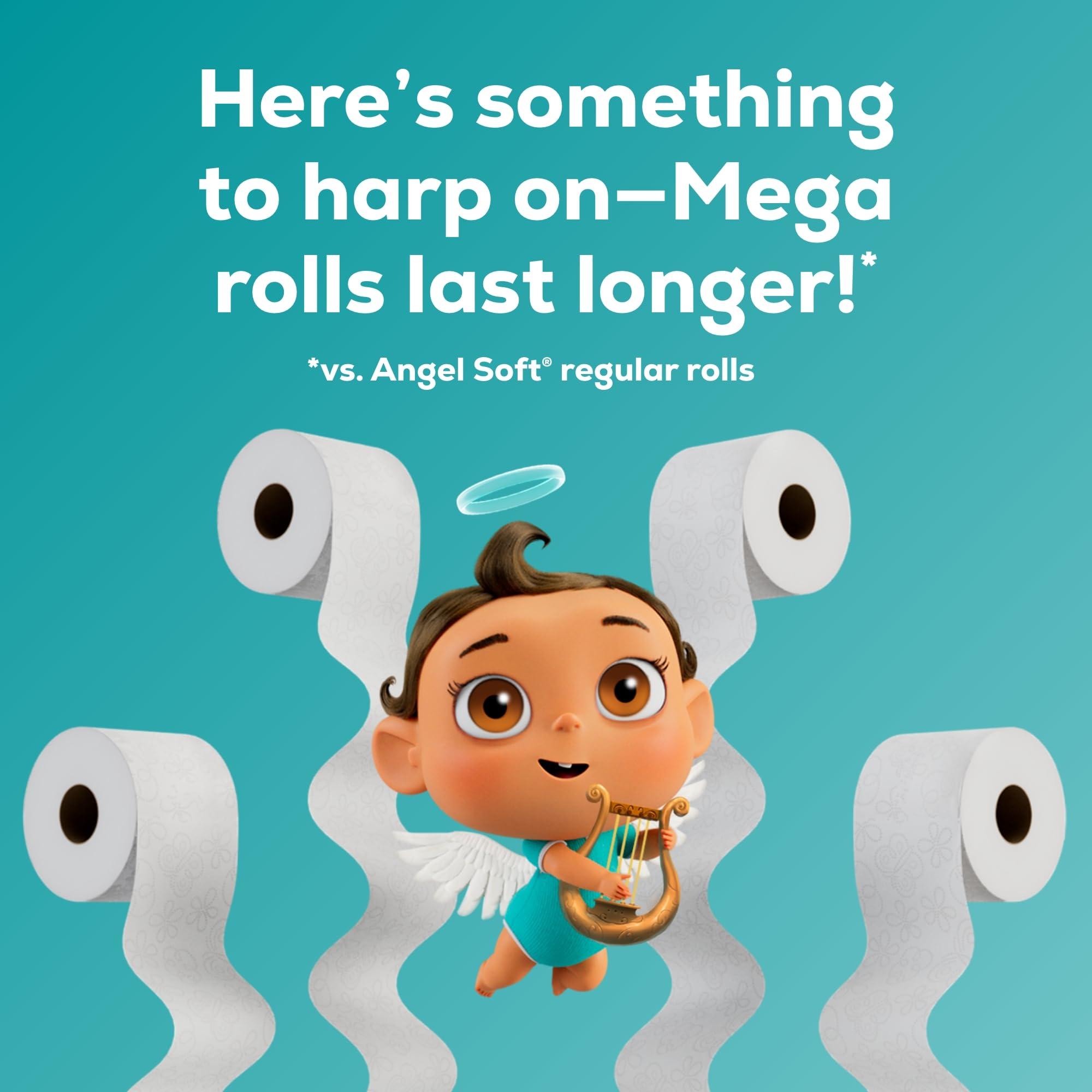 Angel Soft Angel Soft Toilet Paper, 24 Mega Rolls = 96 Regular Rolls, Soft and Strong Toilet Tissue