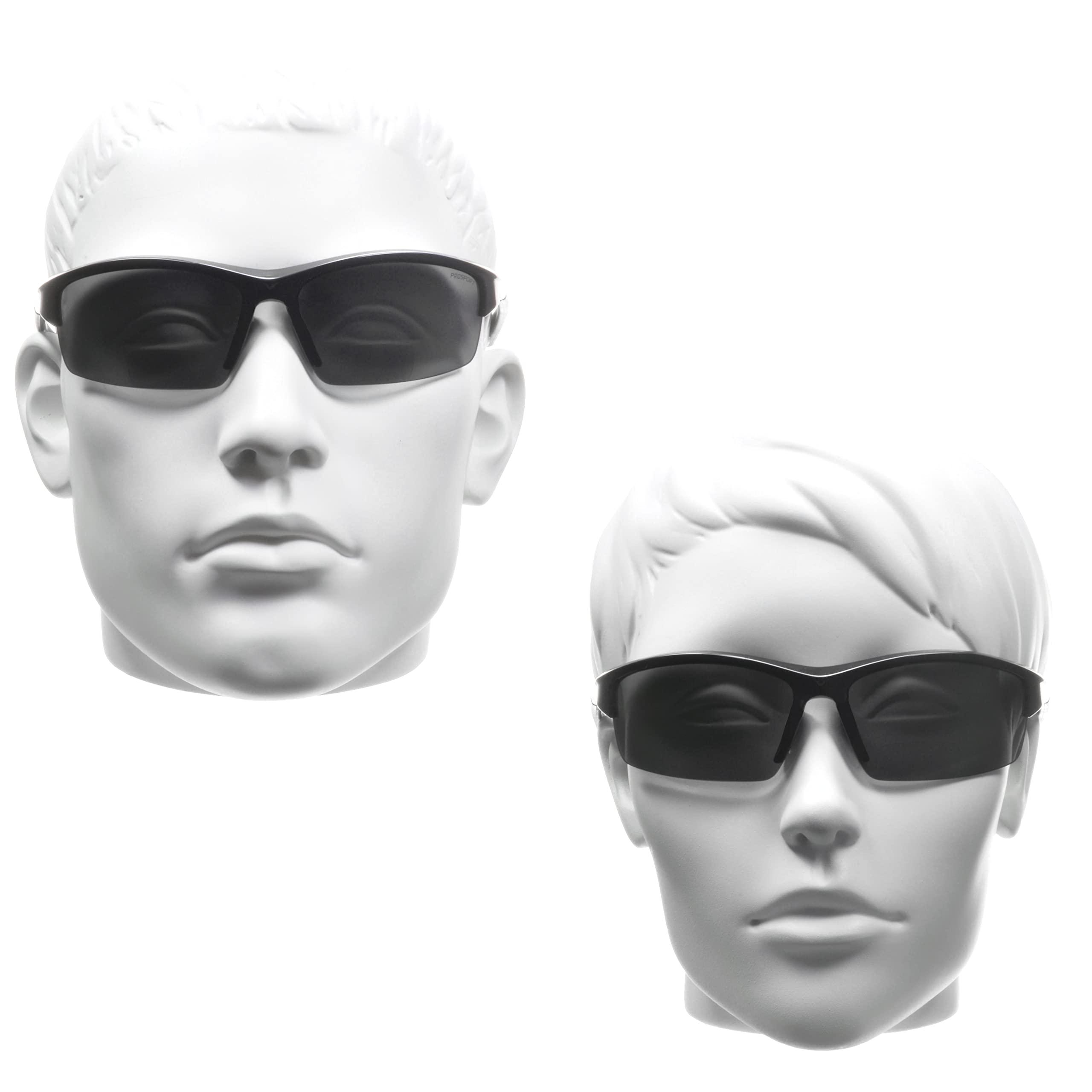 Bikershades Biker Armour Polarized Bifocal +1.75 Reading Sunglasses Wrap Around Sport TR90 Black Frame Grey Lens