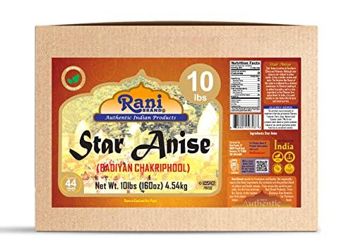 Rani Brand Authentic Indian Products Rani Star Anise Seeds, Whole Pods (Badian Khatai) Spice 160oz (10lbs) 4.54kg Bulk Box ~ All Natural | Gluten Friendly | NON-GMO | Vegan | Indian Origin