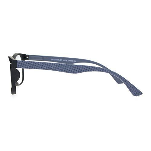 SA106 Matte Rubberized Hipster Horn Rim Spring Hinge Reading Glasses Black +1.25