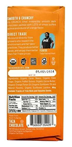 Taza Chocolate Taza Chocolate Organic Smooth & Crunchy 70% Dark Bar Variety Pack Bundle, 2.5 oz (4 count), Vegan