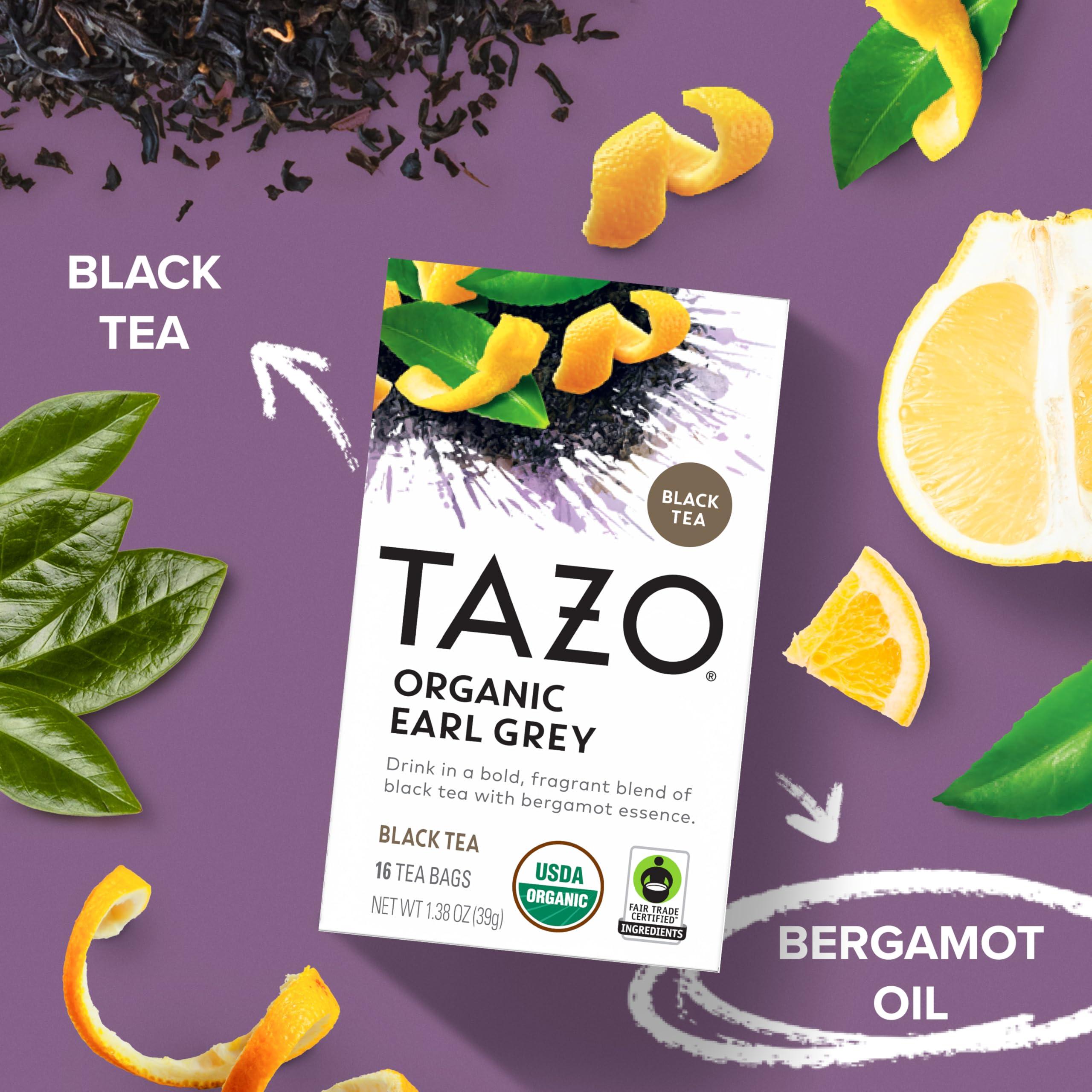TAZO TAZO Organic Earl Grey Tea Bags, Smooth and Caffeinated, 96 Total Tea Bags (16ct - Pack of 6)\"