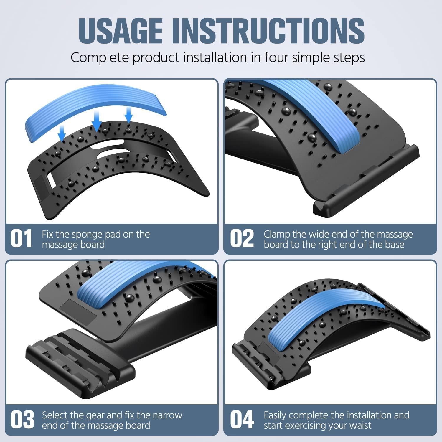 AFTRYOUGO AFTRYOUGO Back Stretcher with, Chest Expander, Lumbar Back Pain Relief Device, Multi-Level Back Massager Lumbar, Pain Relief for Herniated Disc, Sciatica, Scoliosis